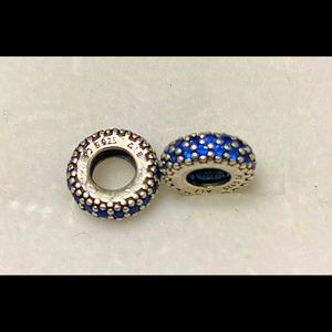 Two Pandora “Blue Sparkle” Spacers
